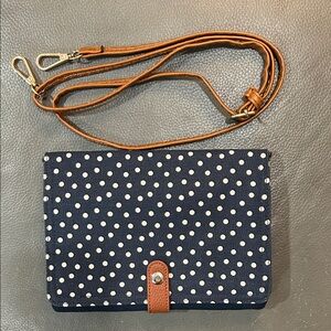 Thirty-One Navy Polka Dot Crossbody Bag